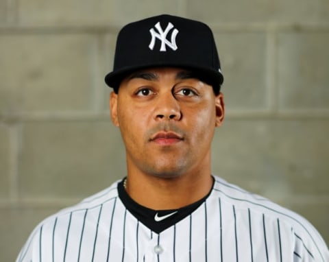 TAMPA, FL – FEBRUARY 21: Justus Sheffield #86 of the New York Yankees poses for a portrait during the New York Yankees photo day on February 21, 2018 at George M. Steinbrenner Field in Tampa, Florida. (Photo by Elsa/Getty Images)