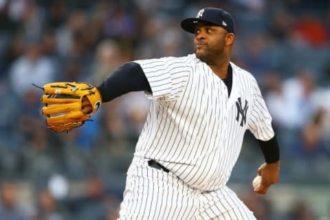 NEW YORK, NY – MAY 10: CC Sabathia #52 of the New York Yankees pitches in the first inning against the Boston Red Sox at Yankee Stadium on May 10, 2018 in the Bronx borough of New York City. (Photo by Mike Stobe/Getty Images)