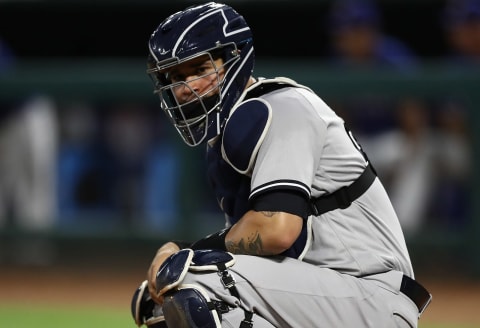 Gary Sanchez of the New York Yankees. (Photo by Ronald Martinez/Getty Images)