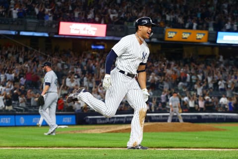 New York Yankees outfielder Giancarlo Stanton (Photo by Mike Stobe/Getty Images)