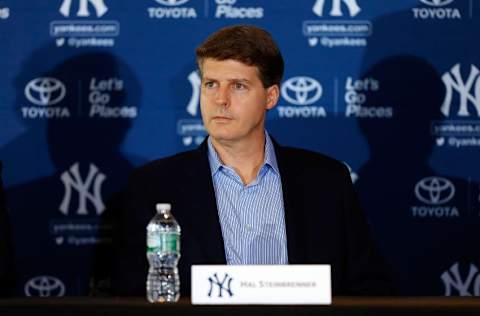 NEW YORK, NY - FEBRUARY 11: Managing general partner and co-chairperson Hal Steinbrenner of the New York Yankees looks on during a news conference introducing Masahiro Tanaka (not pictured) to the media on February 11, 2014 at Yankee Stadium in the Bronx borough of New York City. (Photo by Jim McIsaac/Getty Images)