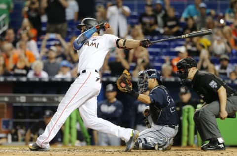 MIAMI, FL - OCTOBER 1: Giancarlo Stanton