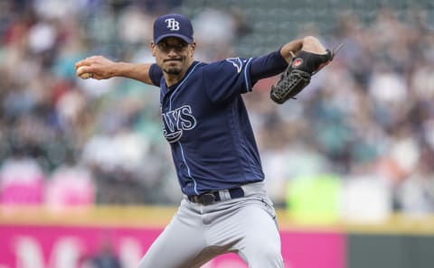 Charlie Morton of the Tampa Bay Rays. (Photo by Stephen Brashear/Getty Images)