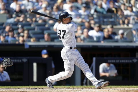 Giancarlo Stanton #27 of the New York Yankees (Photo by Jim McIsaac/Getty Images)