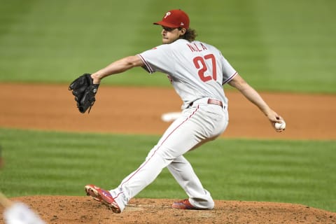 Aaron Nola of the Philadelphia Phillies. (Photo by Mitchell Layton/Getty Images)