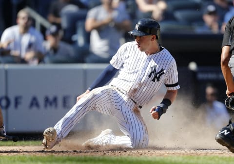 NEW YORK, NEW YORK – SEPTEMBER 21: Tyler Wade #14 of the New York Yankees in action against the Toronto Blue Jays at Yankee Stadium on September 21, 2019 in New York City. The Yankees defeated the Blue Jays 7-2. (Photo by Jim McIsaac/Getty Images)