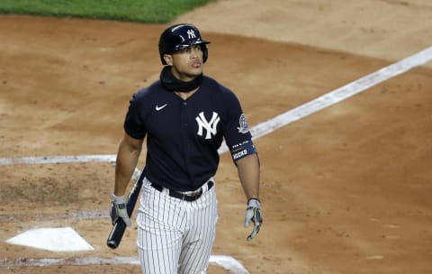 Giancarlo Stanton #27 of the New York Yankees. (Photo by Jim McIsaac/Getty Images)