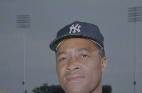 UNSPECIFIED – CIRCA 1960: Elston Howard #32 of the New York Yankees poses for this photo before a Major League Baseball game circa 1960. Howard played for the Yankees in 1955-67. (Photo by Focus on Sport/Getty Images)