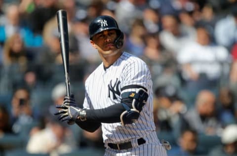 Giancarlo Stanton #27 of the NY Yankees (Photo by Jim McIsaac/Getty Images)