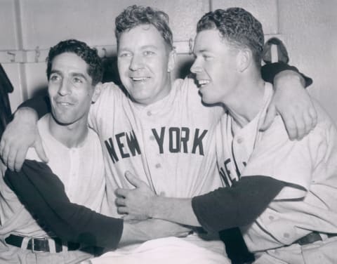 New York Yankees Phil Rizzuto, Ed Lopat, Gil McDougald – (Photo by Greene Photography/Sports Studio Photos/Getty Images)