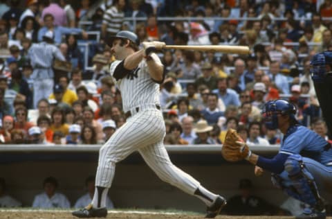 Thurman Munson #15 of the New York Yankees - (Photo by Focus on Sport/Getty Images)