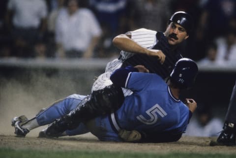 Rick Cerone #6 of the New York Yankees blocks the plate – (Photo by Ronald C. Modra/Getty Images)