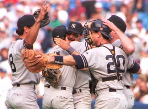 Don Mattingly of the New York Yankees celebrates his first playoff berth(GREIG REEKIE/AFP via Getty Images)