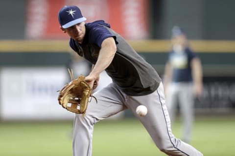 Matt Duffy #5 of the Tampa Bay Rays (Photo by Tim Warner/Getty Images)