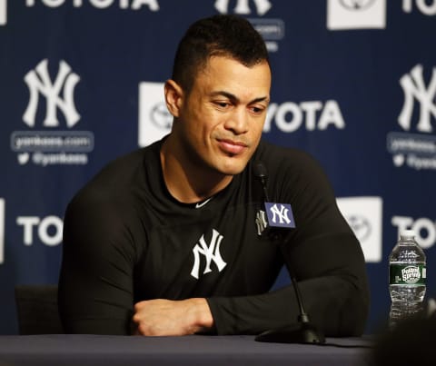 New York Yankees OF Giancarlo Stanton (Photo by Paul Bereswill/Getty Images)