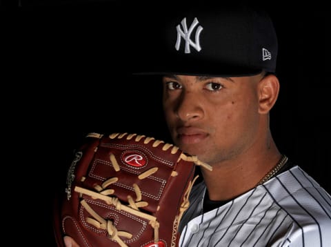 New York Yankees top prospect Luis Gil (Photo by Mike Ehrmann/Getty Images)