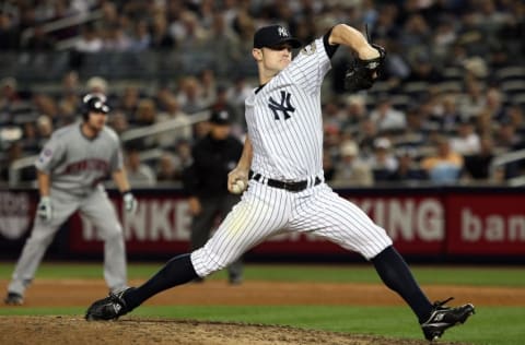 David Robertson #30 of the New York Yankees got a new identity in 2009 (Photo by Jim McIsaac/Getty Images)