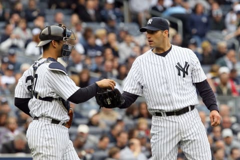 New York Yankees legends Andy Pettitte and Jorge Posada (Photo by Jim McIsaac/Getty Images)