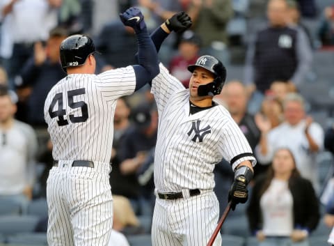 Gary Sanchez #24 of the New York Yankees (Photo by Elsa/Getty Images)