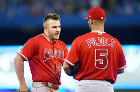 Angels stars Mike Trout and Albert Pujols (Photo by Vaughn Ridley/Getty Images)