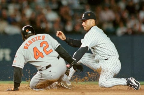 Derek Jeter of the New York Yankees v the Baltimore Orioles (Photo credit: HENNY RAY ABRAMS/AFP via Getty Images)