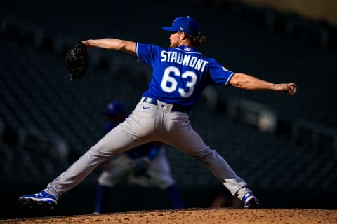 Josh Staumont #63 of the Kansas City Royals (Photo by Brace Hemmelgarn/Minnesota Twins/Getty Images)