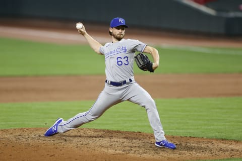 Josh Staumont #63 of the Kansas City Royals (Photo by Joe Robbins/Getty Images)