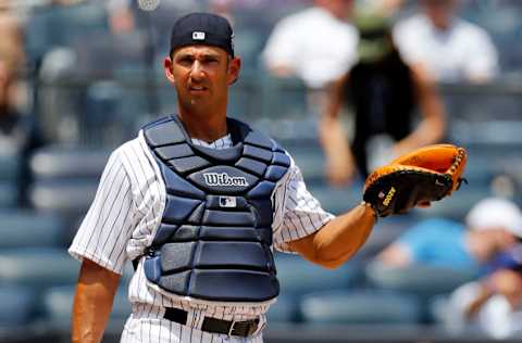 NEW YORK, NY - JUNE 25: Former player Jorge Posada of the New York Yankees takes part in the New York Yankees 71st Old Timers Day game before the Yankees play against the Texas Rangers at Yankee Stadium on June 25, 2017 in the Bronx borough of New York City. (Photo by Adam Hunger/Getty Images)