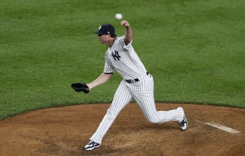 NEW YORK, NEW YORK – AUGUST 19: Zack Britton #53 of the New York Yankees in action against the Tampa Bay Rays at Yankee Stadium on August 19, 2020 in New York City. The Rays defeated the Yankees 4-2. (Photo by Jim McIsaac/Getty Images)