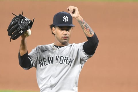 Deivi García #83 of the New York Yankees (Photo by Mitchell Layton/Getty Images)