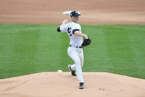 J.A. Happ #42 of the New York Yankees (Photo by Sarah Stier/Getty Images)