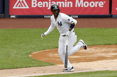 Miguel Andujar #41 of the New York Yankees in action against the Baltimore Orioles at Yankee Stadium on September 13, 2020 in New York City. The Yankees defeated the Orioles 3-1. (Photo by Jim McIsaac/Getty Images)