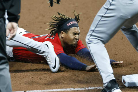 Jose Ramirez #11 of the Cleveland Indians (Photo by Ron Schwane/Getty Images)