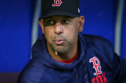 PHILADELPHIA, PA - SEPTEMBER 14: Manager Alex Cora #20 of the Boston Red Sox before a game against the Philadelphia Phillies at Citizens Bank Park on September 14, 2019 in Philadelphia, Pennsylvania. (Photo by Rich Schultz/Getty Images)