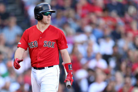 Brock Holt #12 of the Boston Red Sox (Photo by Maddie Meyer/Getty Images)