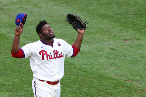 Closer Hector Neris #50 of the Philadelphia Phillies (Photo by Rich Schultz/Getty Images)