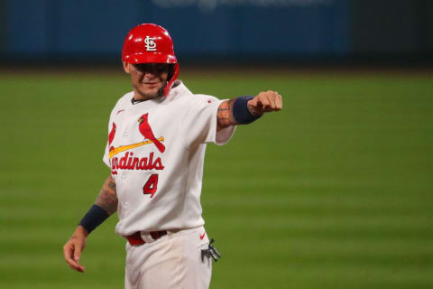 Yadier Molina #4 of the St. Louis Cardinals (Photo by Dilip Vishwanat/Getty Images)