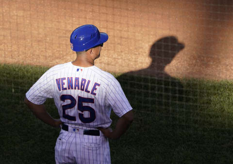 Third base coach Will Venable #25 of the Chicago Cubs (Photo by Nuccio DiNuzzo/Getty Images)