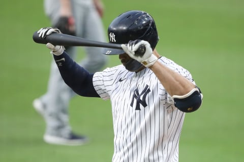 Giancarlo Stanton #27 of the New York Yankees (Photo by Sean M. Haffey/Getty Images)