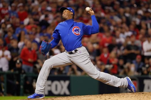 Aroldis Chapman #54 formerly of the Chicago Cubs (Photo by Jamie Squire/Getty Images)