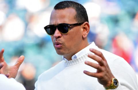 ANAHEIM, CA - APRIL 28: Former New York Yankee Alex Rodriguez, currently with ESPN for Sunday Night Baseball, looks on during batting practice before the game Los Angeles Angels of Anaheim at Angel Stadium on April 28, 2018 in Anaheim, California. (Photo by Jayne Kamin-Oncea/Getty Images)