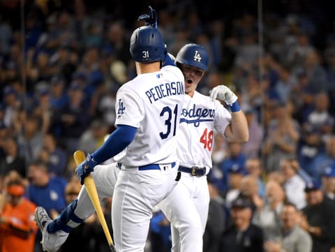 Gavin Lux #48 of the Los Angeles Dodgers (Photo by Harry How/Getty Images)