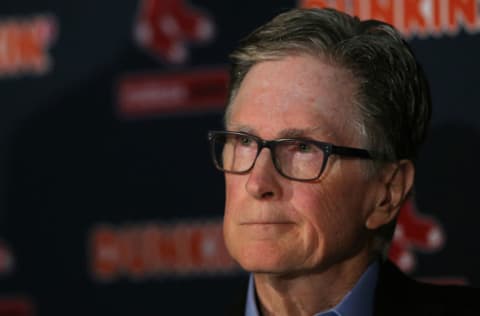 BOSTON, MASSACHUSETTS - JANUARY 15: Red Sox Owner John Henry looks on during a press conference addressing the departure of Alex Cora as manager of the Boston Red Sox at Fenway Park on January 15, 2020 in Boston, Massachusetts. A MLB investigation concluded that Cora was involved in the Houston Astros sign stealing operation in 2017 while he was the bench coach. (Photo by Maddie Meyer/Getty Images)