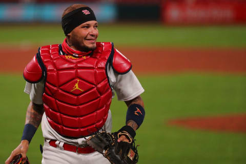 Yadier Molina #4 of the St. Louis Cardinals (Photo by Dilip Vishwanat/Getty Images)