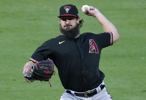 ANAHEIM, CA – SEPTEMBER 16: Caleb Smith #31 of the Arizona Diamondbacks pitches against the Los Angeles Angels in the first inning at Angel Stadium of Anaheim on September 16, 2020 in Anaheim, California. (Photo by John McCoy/Getty Images)