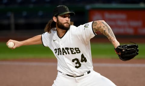 Trevor Williams #34 of the Pittsburgh Pirates delivers a pitch in the first inning during the game against the Chicago Cubs at PNC Park on September 23, 2020 in Pittsburgh, Pennsylvania. (Photo by Justin Berl/Getty Images)