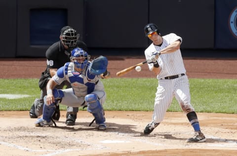 NEW YORK, NEW YORK - AUGUST 30: DJ LeMahieu #26 of the New York Yankees in action against the New York Mets at Yankee Stadium on August 30, 2020 in New York City. The Yankees defeated the Mets 8-7. (Photo by Jim McIsaac/Getty Images)