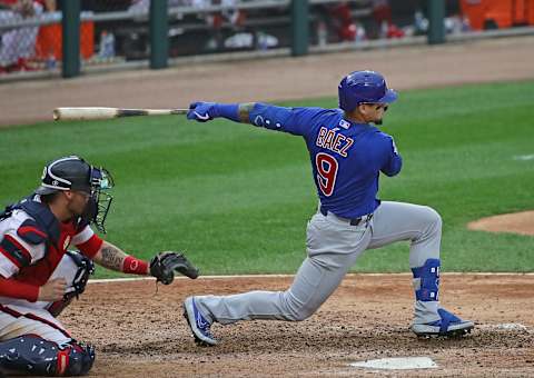 Javier Baez #9 of the Chicago Cubs (Photo by Jonathan Daniel/Getty Images)