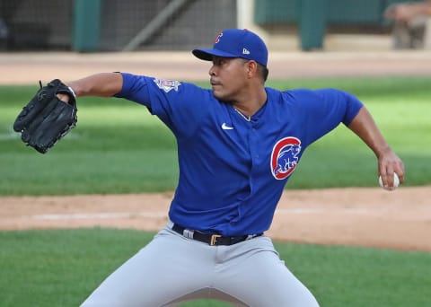 CHICAGO, ILLINOIS – SEPTEMBER 27: Jose Quintana #62 of the Chicago Cubs pitches against the Chicago White Sox at Guaranteed Rate Field on September 27, 2020 in Chicago, Illinois. (Photo by Jonathan Daniel/Getty Images)