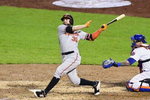 NEW YORK, NEW YORK – SEPTEMBER 08: Renato Nunez #39 of the Baltimore Orioles swings at a pitch against the New York Mets at Citi Field on September 08, 2020 in New York City. (Photo by Steven Ryan/Getty Images)